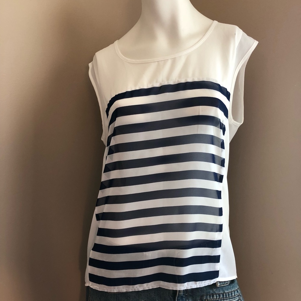 FATE sheer sleeveless blouse. Stitch fix top